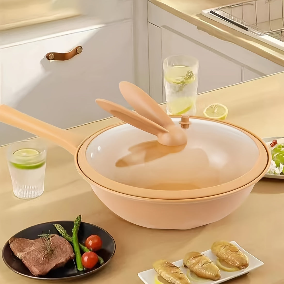 Double-sided Clay Micro-pressure Steaming and Stir-frying Pot, Two-in-one with Non-stick Coating, Versatile for Stir-frying and Steaming. Advanced Design with Pure Iron and Clay Construction, Includes Lid, Steamer, and Stir-frying Pot.