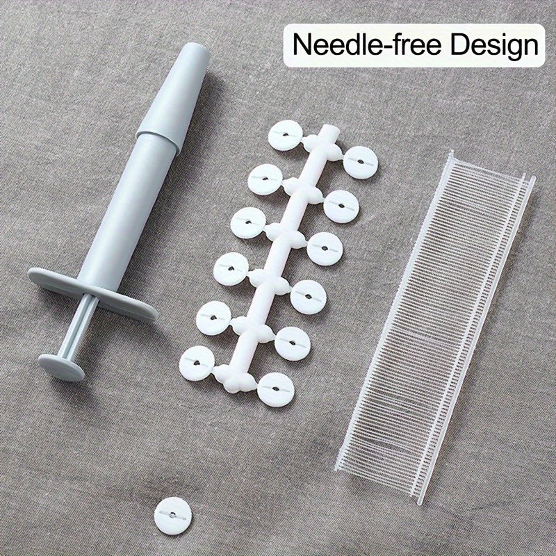 Soft Silicone Quilt Clip Set - Includes 1 Glue Pusher, 24 Soft Covers, and 200 Glue Needles - Invisible Bed Product Holder for Household - Easy to Use Needle-Free Quilt Angle Holder - Total of 225 Pieces