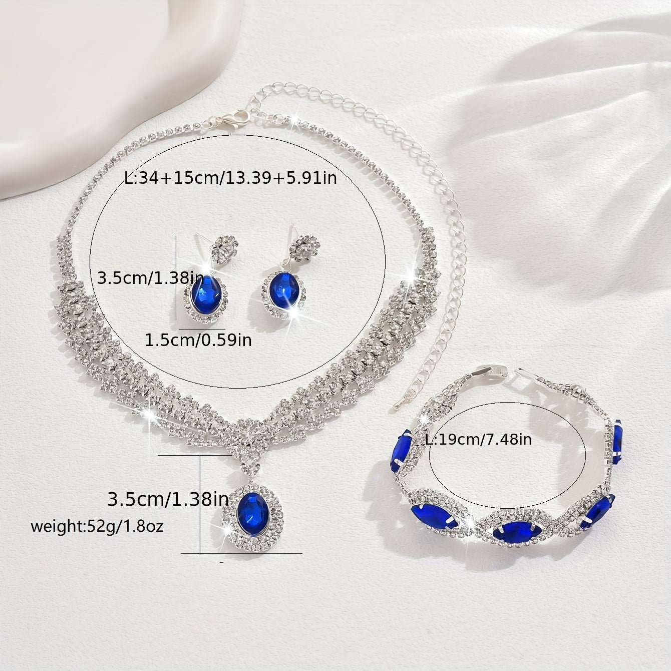 Stunning Bridal Jewelry Set featuring a Necklace and Earrings, Made with Silvery-Plated Copper and Rhinestone Detailing, Ideal for Weddings and Special Events