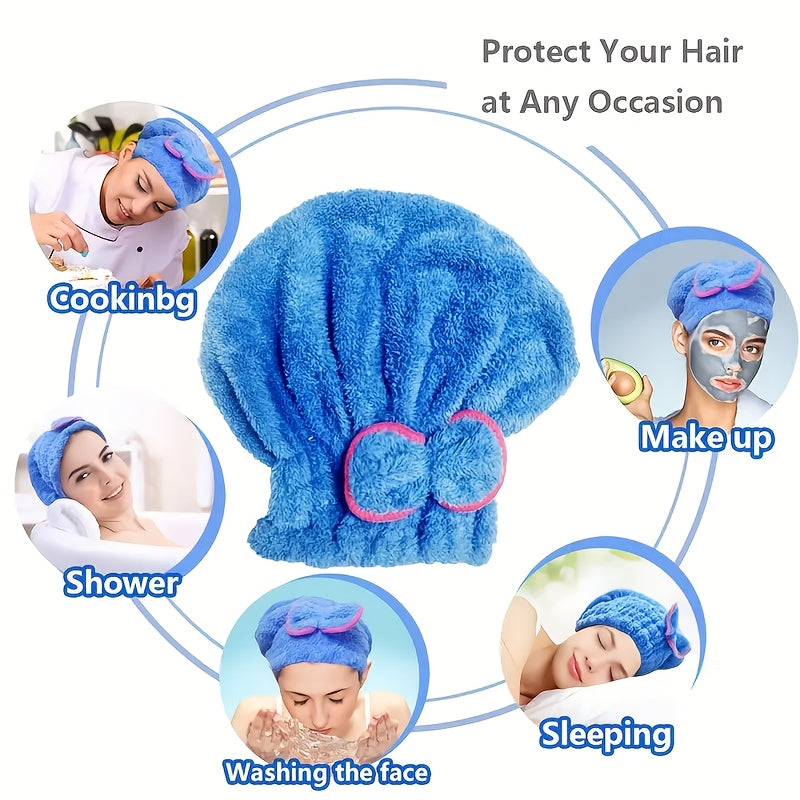 Ultra-fine fiber Women's dry hair cap. Soft, comfortable, highly absorbent.