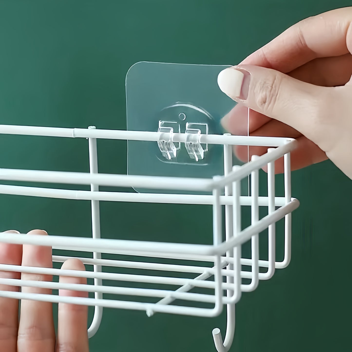 Versatile self-adhesive transparent wall hook for various uses.