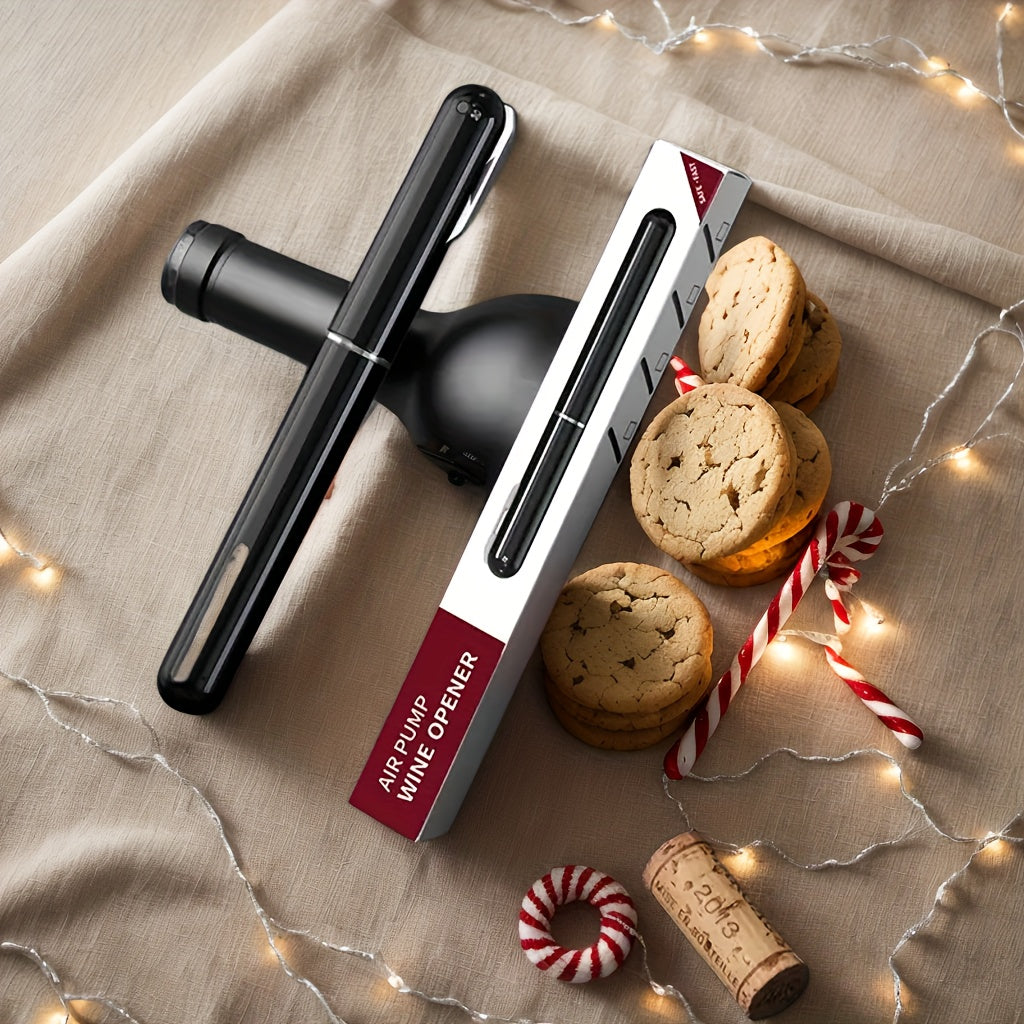 Modern red wine bottle opener with vacuum pump - keeps wine fresh, great for home, restaurants, and bars - perfect gift for holidays.