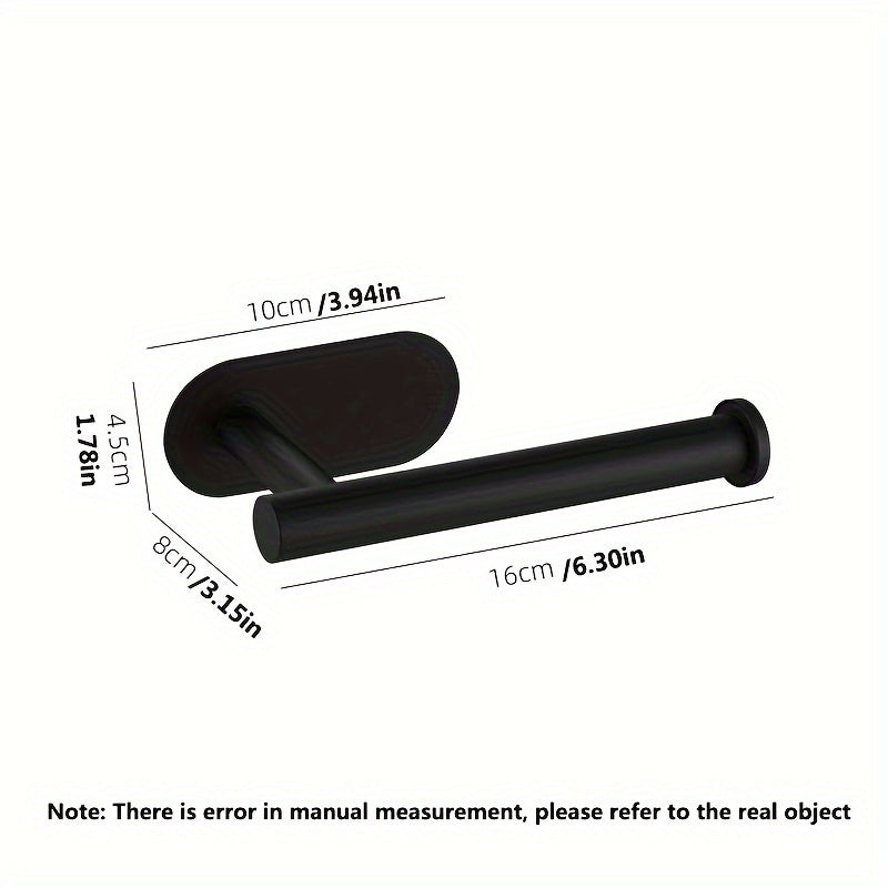 Self adhesive toilet paper holder for bathroom, no need for punching holes in walls, made of plastic.