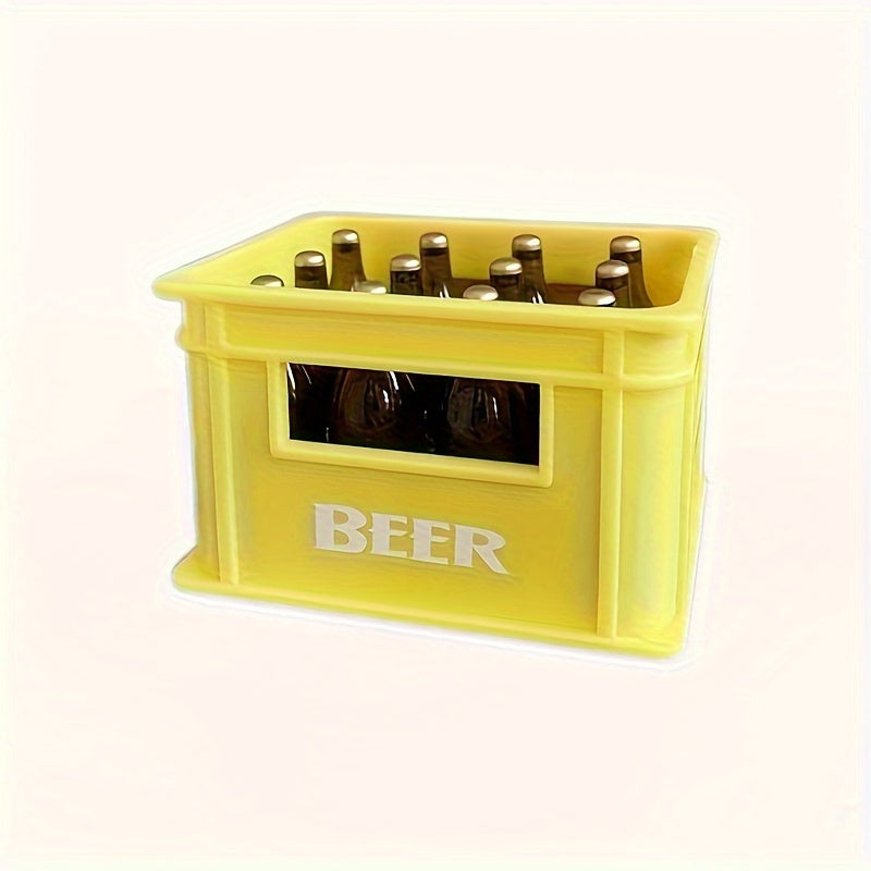 Magnetic beer bottle opener doubles as a decorative fridge magnet.