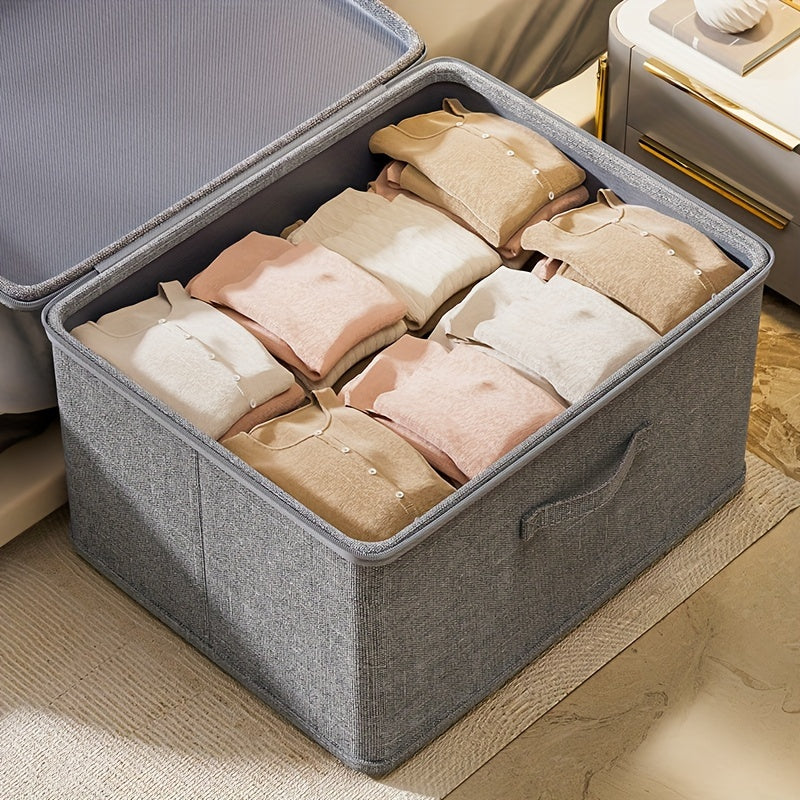 Large capacity polyester storage box with a password lock and soft lid. Ideal for organizing clothes and important documents at home. Features a rectangular shape and is non-waterproof. Versatile and can be used for under-bed storage. Easy to wash and