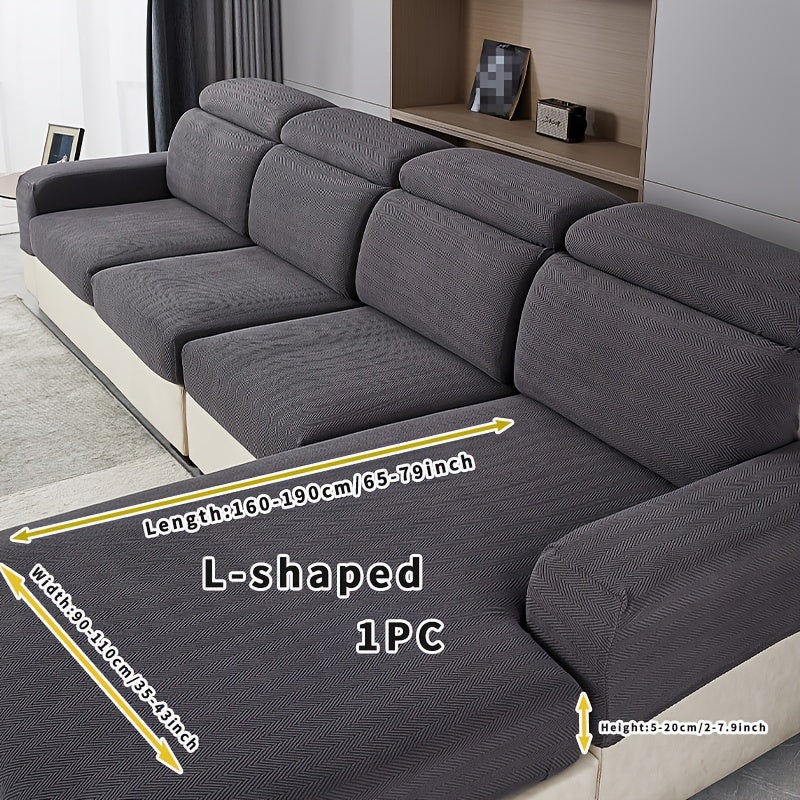 Nordic elastic sofa cover for all four seasons, with pet scratch protection and solid color design.