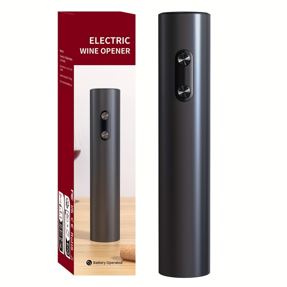 Cheer Moda Electric Wine Opener Set includes a automatic red wine bottle opener, vacuum preservation stopper, pouring accessories, and essential wine tools. 8.31cm x 7.29cm x 23.19cm in size, powered by AA batteries (not included).