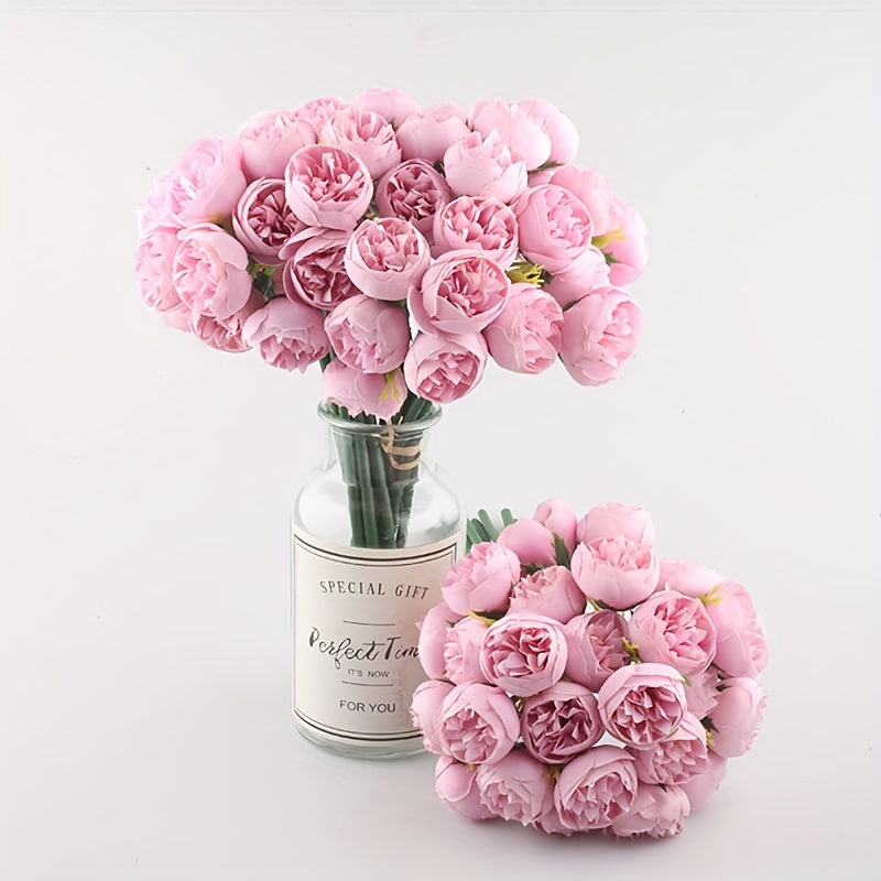 9 pieces of fake camellia bouquet for home decor and weddings