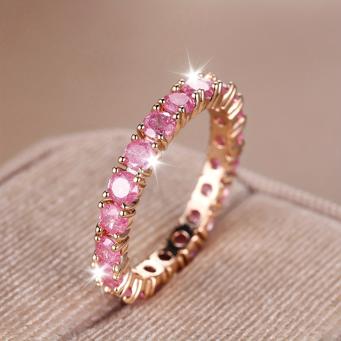 Elegant Boho Eternity Ring with Sparkling Zirconia Stones in Various Colors, A Symbol of Eternal Love. The Ideal Gift for Someone Special to You.