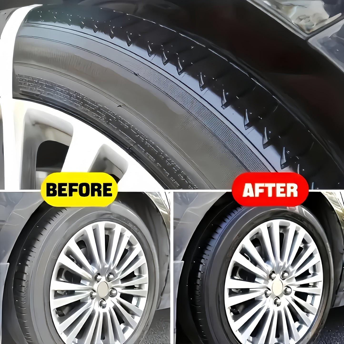 LIRUNLAI Tire Black Gloss Paste: Enhances Shine, Protects against Aging, Long-Lasting Luster for Cars, Motorcycles, and Bicycles, Coconut-Based Formula, Leaves No Residue, Under 1 Liter