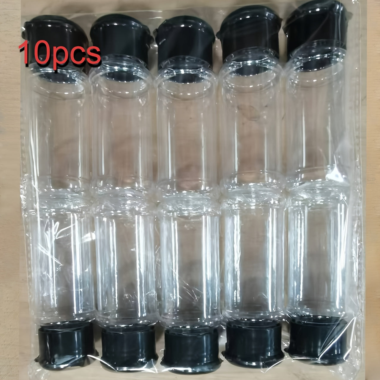 Set of 10 Plastic Pepper Shakers - Sturdy Spice Containers with Flip-Top Cap, 100ml Clear Seasoning Jars, Ideal for Organizing Kitchen Essentials, Storing Herbs & Condiments