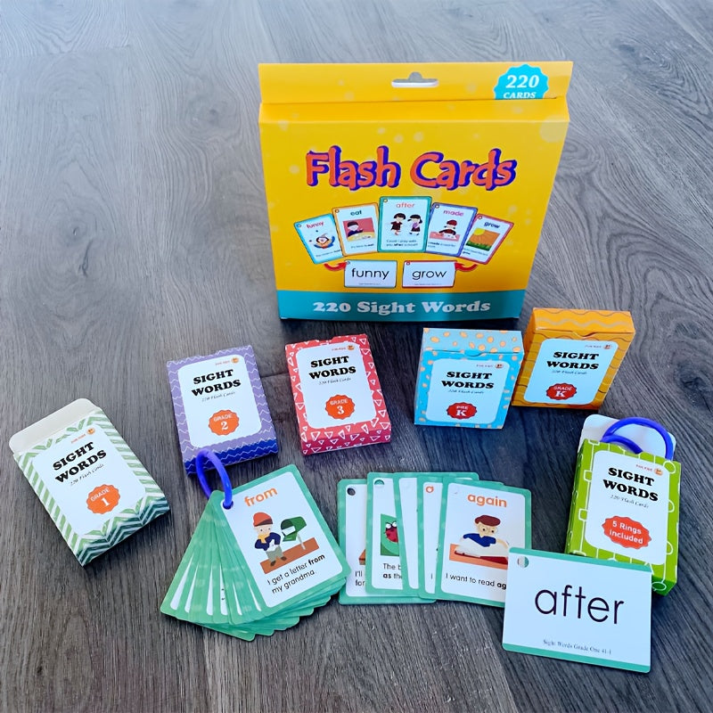 Flashcards for Youngsters: 220 High-Frequency English Words, Sight Words, Little Master Point Reading.