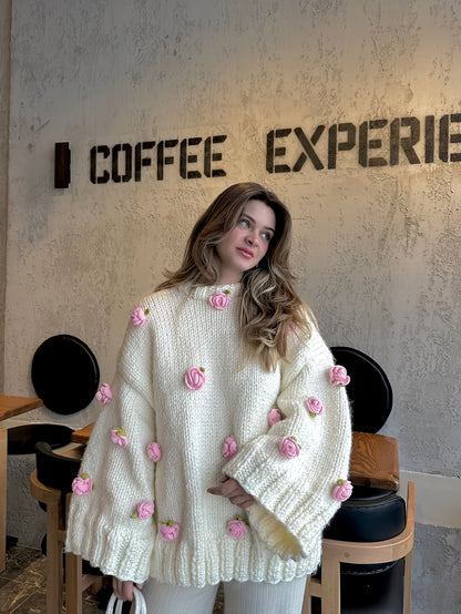 Handmade oversized crocheted sweater