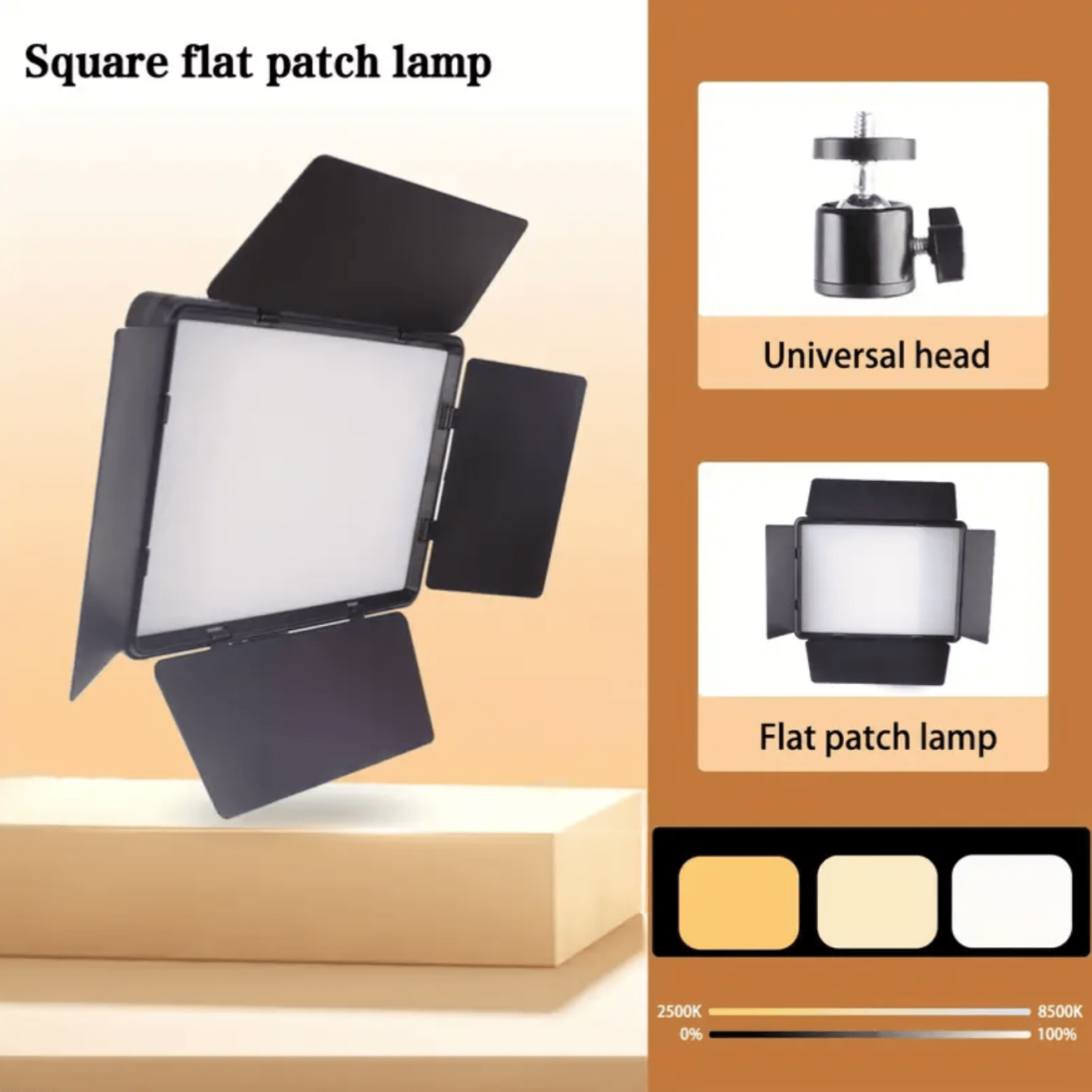 10" LED Square Ring Light with Adjustable Tripod Stand, USB Powered, 3 Color Temperatures, Metal Stand - Studio Photography Live Streaming