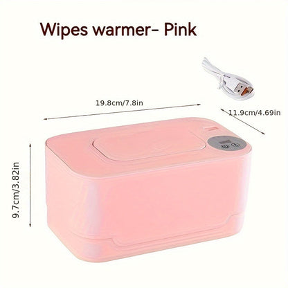 Portable USB night-light wet wipes warmer and dispenser perfect for use at home, in the car, or while traveling. Features a large capacity and compact design for easy storage.