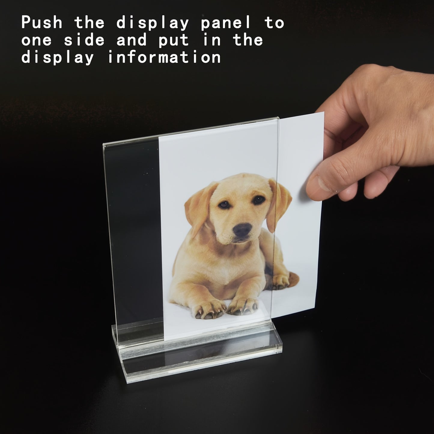 4 Acrylic Sign Holders for A5 & A6 Labels, Transparent Display Stands for Desk/Counter