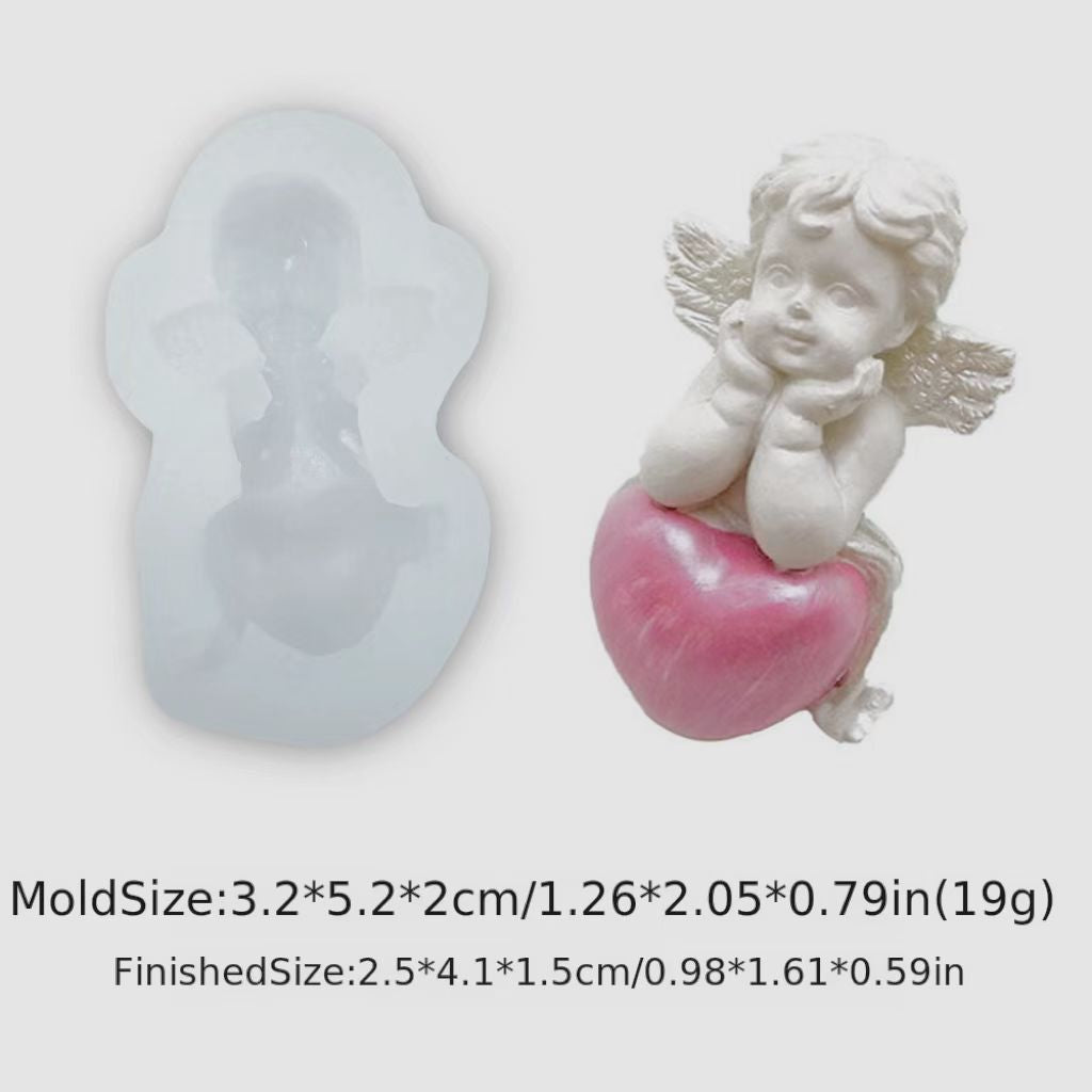 One cute Cupid and Angel silicone fondant mold perfect for creating DIY cake decorations and molding chocolate.