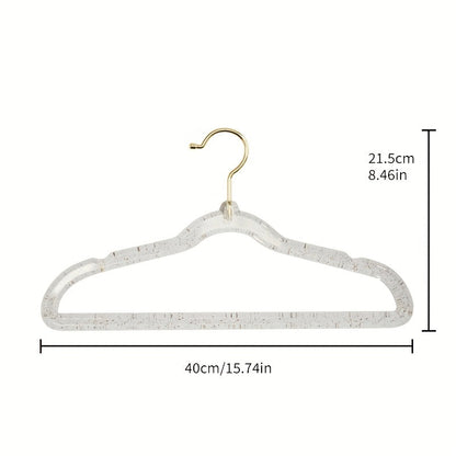 Set of 20 Plastic Transparent Clothes Hangers for Drying and Organizing Clothes, Non-slip and Non-marking Design, Ideal for Closets, Wardrobes, Home, Dorms, and Rental Housing.