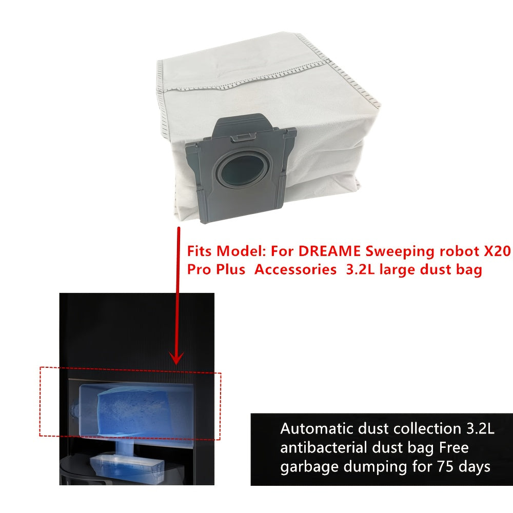 DREAME X20 Pro Plus Robot Tozalagichingizni 4 ta Premium HEPA Filtr Chang Sumkasi bilan yangilang - Faol uglerod qatlamini, suyuqlik o'tkazmaydigan dizaynni va Integratsiyalashgan Mop Robotlari uchun 3.2L Katta Hajmni o'z ichiga oladi.