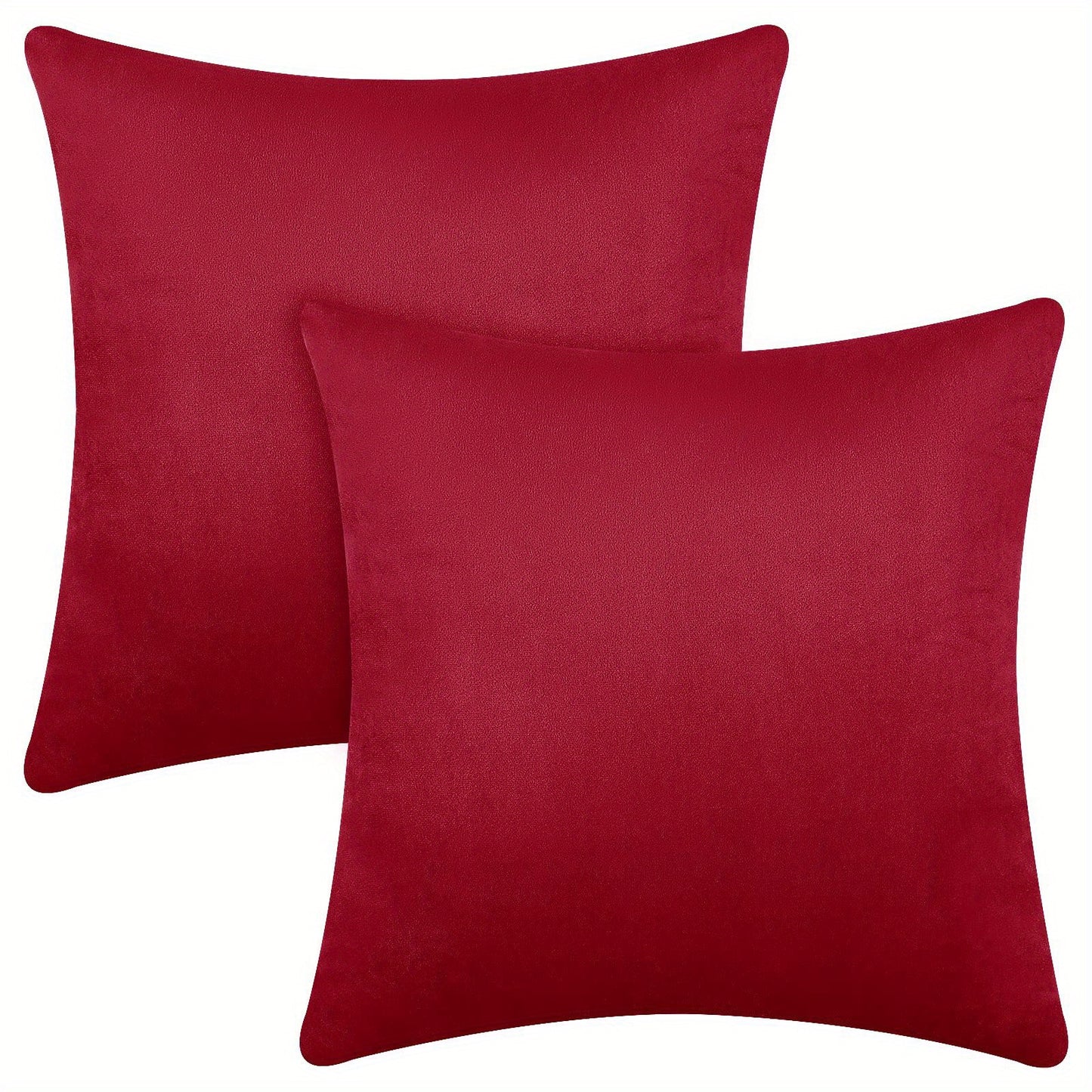 Two velvet soft solid color pillowcases for sofa, bedroom, car - 18x18 inches (45x45cm)