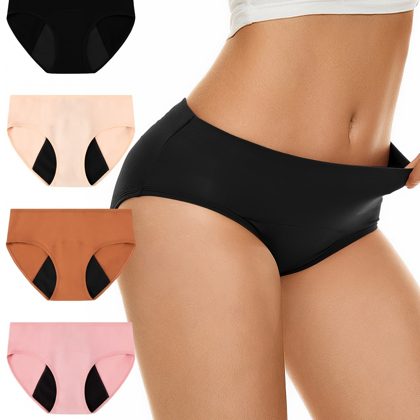 Menstrual period panties: comfy, breathable, full-coverage, anti-leak. Women's lingerie and underwear.