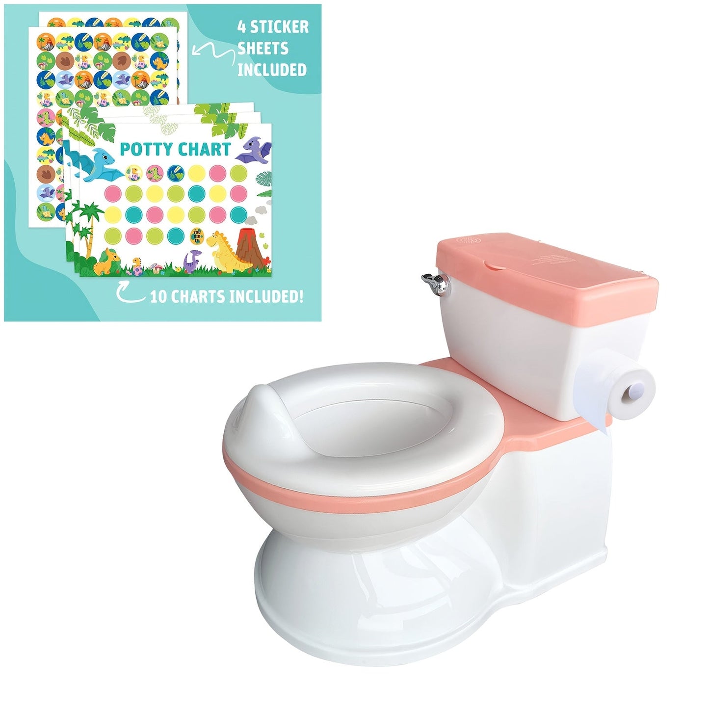 Get your little one excited about potty training with this adorable 1pc Youngsters Potty Training Toilet Seat featuring a fun dinosaur theme. The set includes a training chart with 10 charts and 4 stickers, making it a perfect gift for Christmas