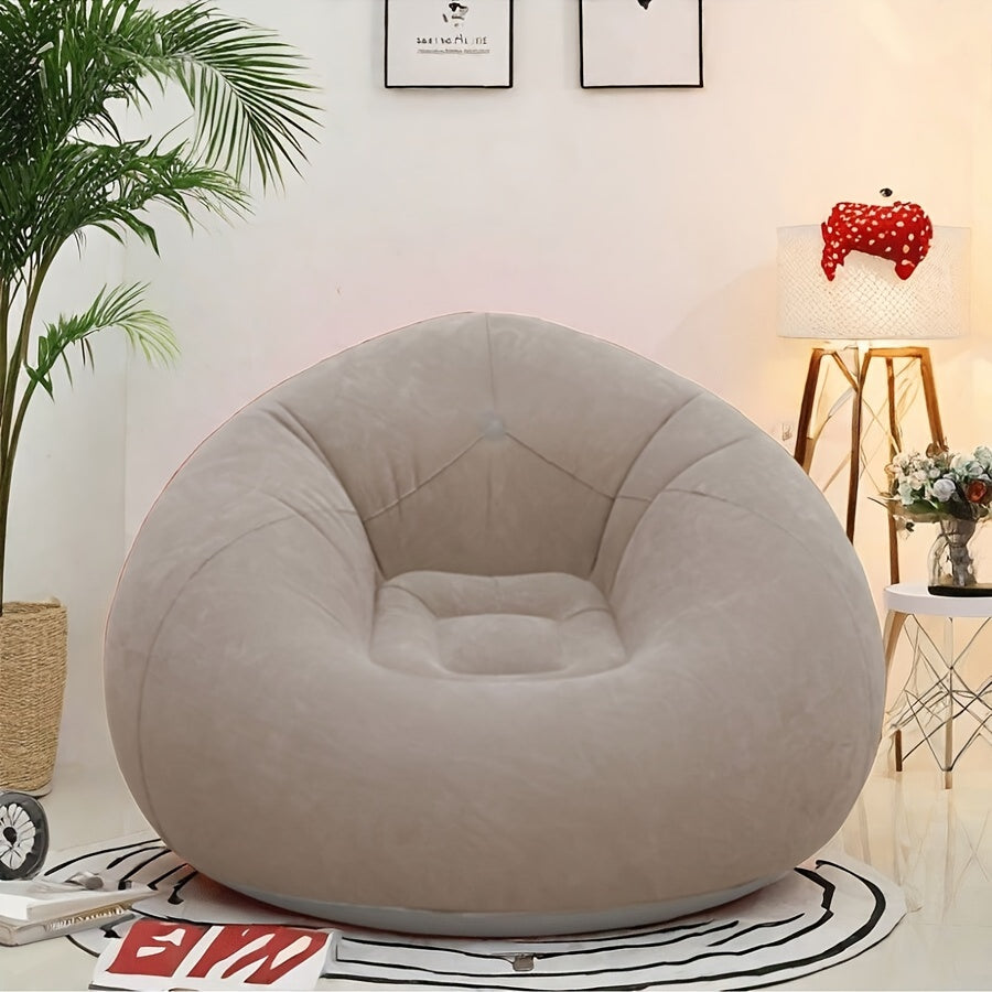 Lazy inflatable sofa chair for indoor and outdoor use.