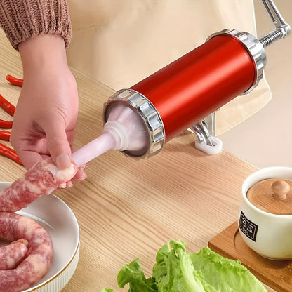 1 piece of the Sausage Stuffer Machine, a must-have for any home kitchen. This versatile Sausage Maker is made of durable metal material and features a large caliber, making it ideal for making sausages from meat and poultry. Essential for any home cook.