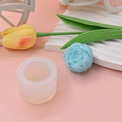 Silicone Rose Mold for DIY Crafts, Round Storage Box, Cosmetic Jewelry Box, Gypsum Ornaments - Made from Long-Lasting Silicone Material