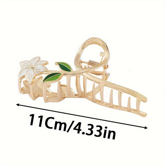 1pc Metal Lily Flower Hair Claw - Super Fairy Hair Clip for Girls