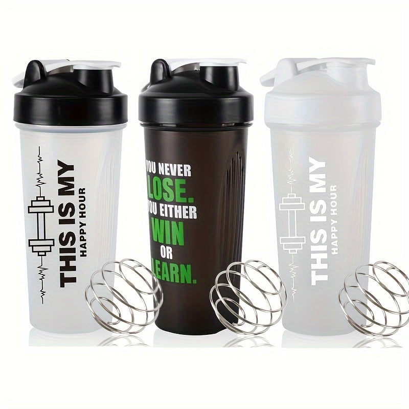 BPA-free protein shaker bottle, leak-proof, ideal for smoothies & workouts. Durable PP material, hand wash recommended.