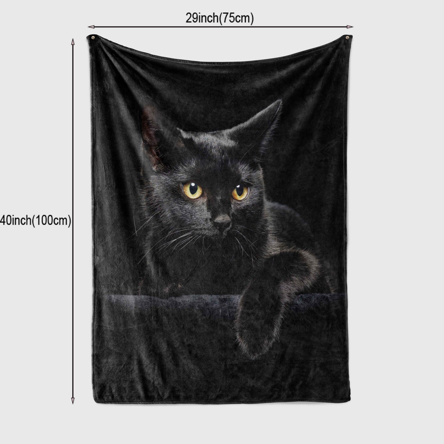 Soft and warm, this black cat print flannel blanket is perfect for cuddling up on the couch, in the office, or while camping or traveling. It also makes a great holiday gift for anyone who loves cozy blankets.