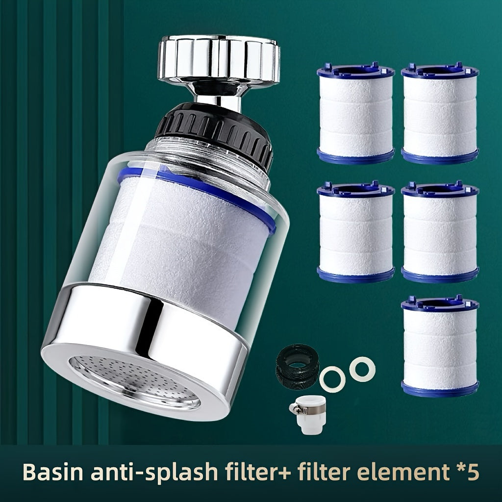 1pc Rotating Sink Faucet Filter for Kitchen and Bathroom, Filters Heavy Metals and Hard Water, 360-Degree Rotation