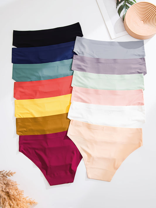 13 pieces of soft and seamless low-rise briefs, ideal for women's lingerie and underwear.