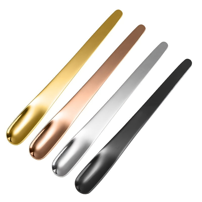 The set includes six high-quality stainless steel spoons, each 4.84 inches in length. The spoons can be used for stirring cocktails, serving mini ice cream, enjoying Italian espresso, and indulging in milkshakes, puddings, yogurt, and coffee. They are