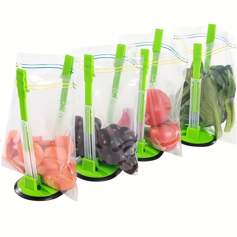 Durable Plastic Baggy Rack Holder for Versatile Food Prep & Freezer Bags - Perfect for Ziplock Bags, Meal Planning, and Food Storage Needs