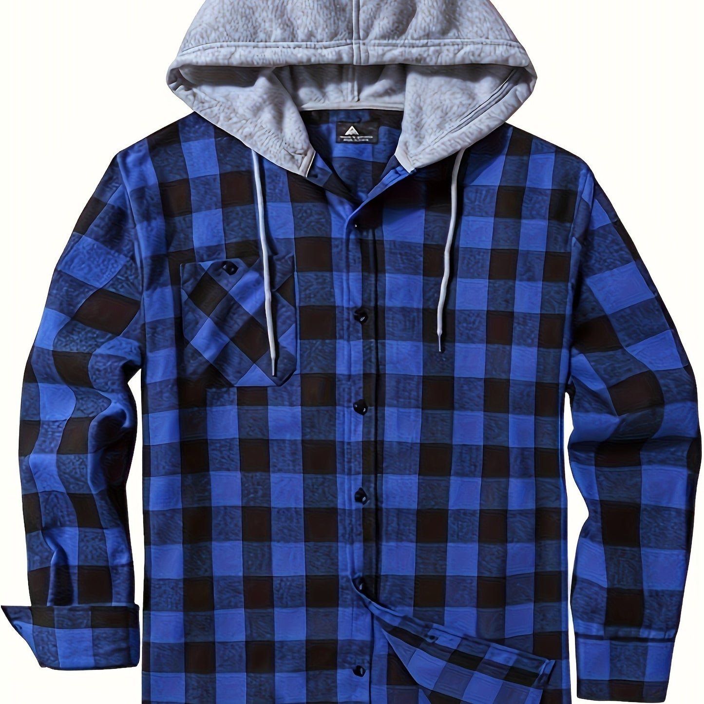 Men's Stylish Plaid Plus Size Hooded Shirt Jacket for Casual Daily Wear