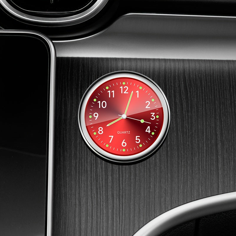 Decorative glow clock for high-end cars, stick-on dashboard accessory.