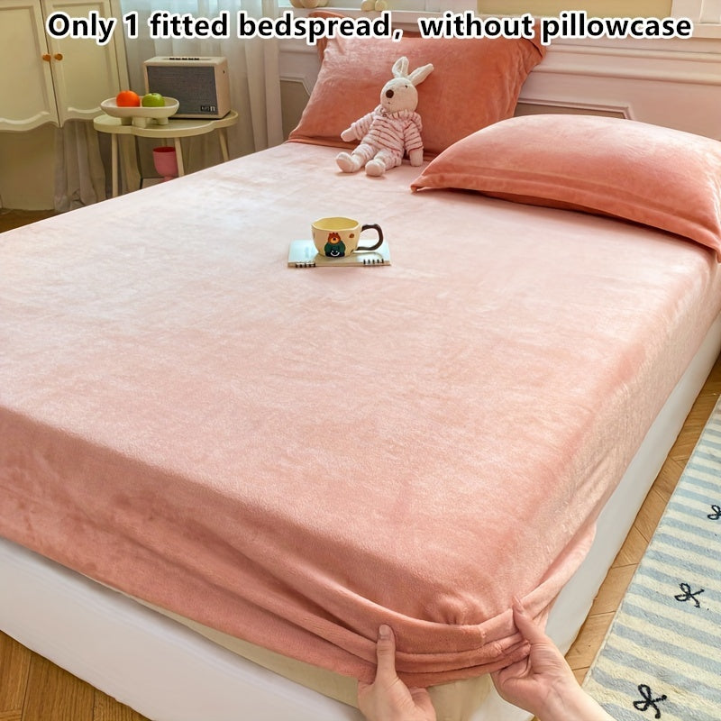 Soft and plush reversible milk velvet fitted sheet, featuring elastic all-around for a perfect fit. This machine washable anti-dust mattress protector is thick and comfortable, perfect for your bedroom or guest room. No pillowcase included. A great