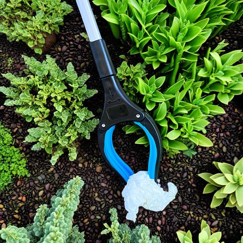 Reduce noise and keep your space clean with the Quiet-Grip Aluminum Alloy Garbage Clamp. This waste collector features a long handle for easy use indoors and outdoors, making it perfect for any room in your home or garden.