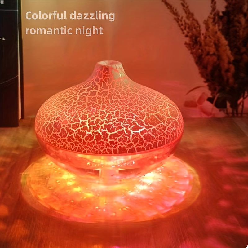 New Crystal Running Light USB Humidifier Aroma Diffuser, 300Ml, Suitable for Multiple Scenarios, Colorful Ambient Light, Silent Mist Hydration Device, USB Powered. Batteries Not Included.