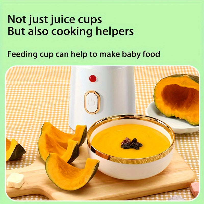 Compact and portable electric citrus juicer cup featuring a multi-function USB rechargeable blender with dual detachable cups. With a capacity of under 1L, this round-shaped juicer is equipped with a 1500mAh lithium battery, making it perfect for home