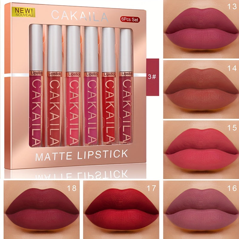 CAKAILA 6-Color long-lasting and waterproof lip gloss set for women.