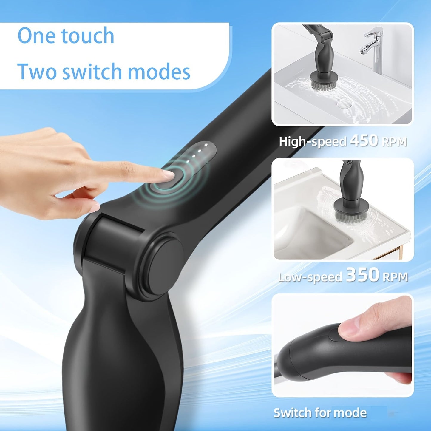 Great for cleaning tiles, bathrooms, floors, and showers, this rechargeable cordless electric spin scrubber comes with an extendable arm and interchangeable heads.