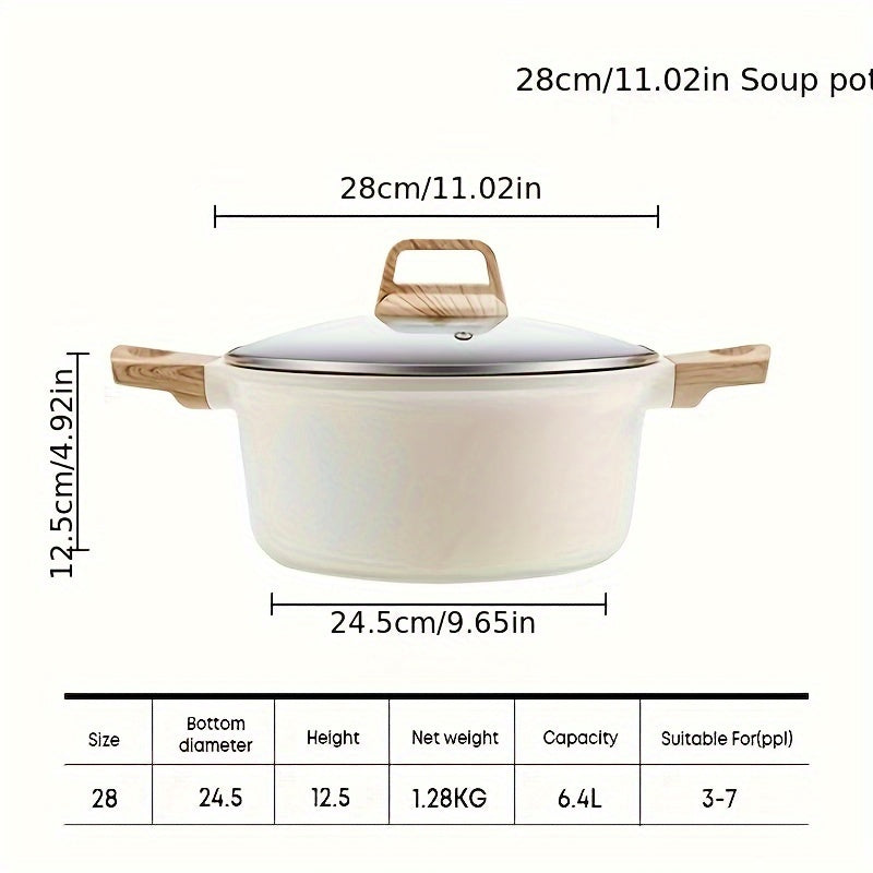 The Ecowin Non-Stick Soup Pot with Lid is perfect for all stovetops. It comes in three sizes (19.99cm, 24.0cm, 27.99cm) and features a large capacity, easy cleaning, and induction compatibility. Plus, it is PTFE & PFOA free for safe and healthy cooking.