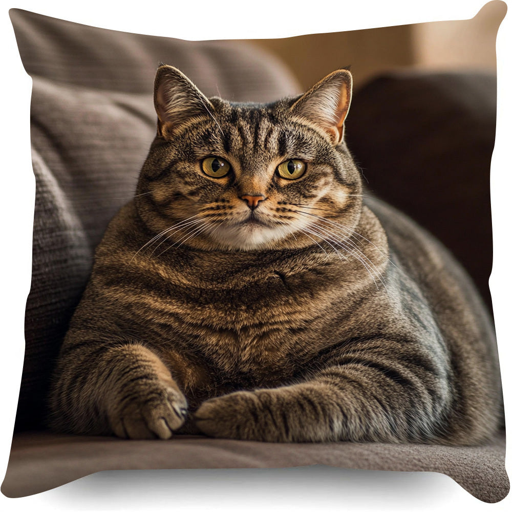 Add charm to your home with this reversible Cat-themed throw pillow cover. Suitable for all seasons and special occasions like Valentine's Day, Thanksgiving, and Christmas. Made of durable polyester, insert not included. Perfect for cat lovers looking to