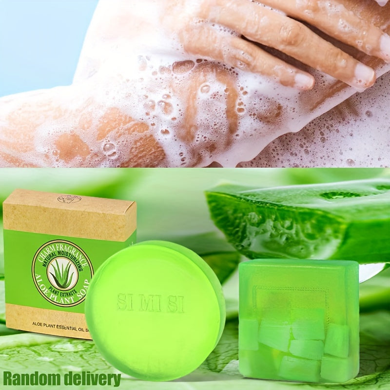 Aloe Vera Soap with Essential Oil - Deeply cleanses, moisturizes, controls oil - Rich foam for all skin types, men and women