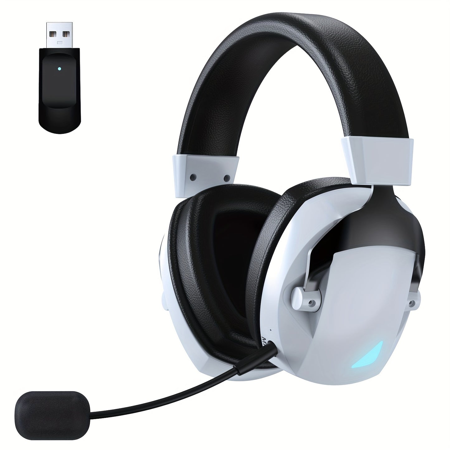 Wireless gaming headset with detachable mic, 3 connectivity modes, 1200mAh battery (48 hrs playtime), low latency & noise isolation - Ideal holiday gift.