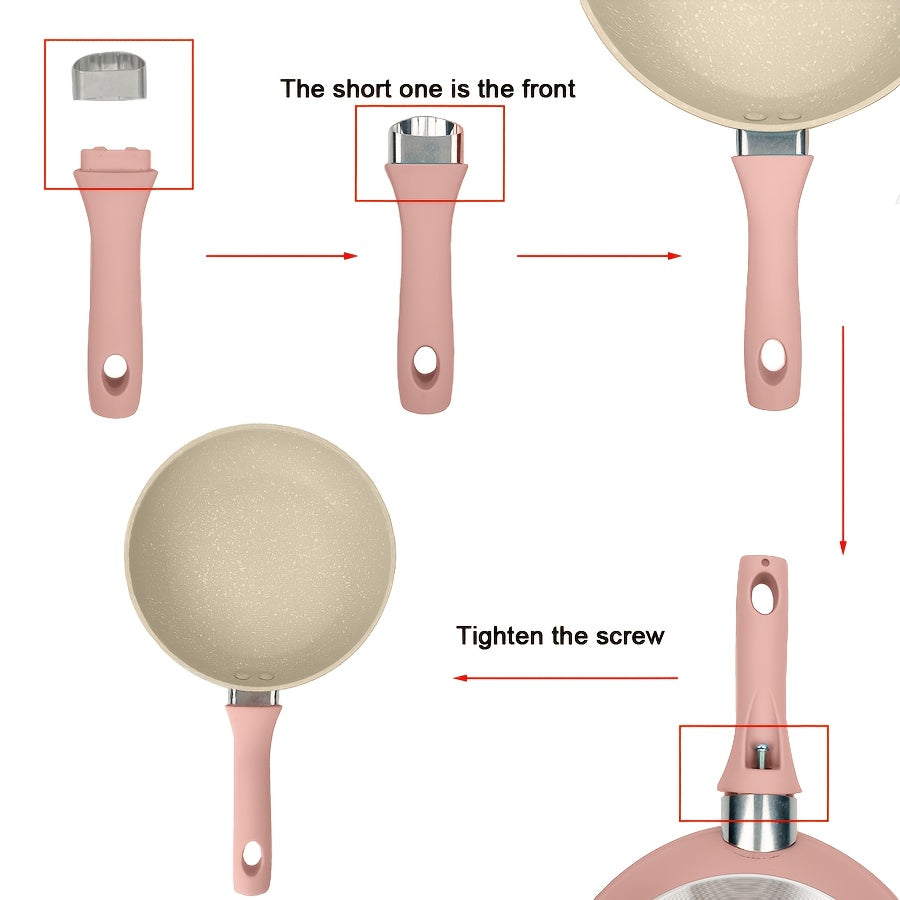 Non-Stick Egg-Frying Pan in Pink and Blue, with dimensions of 30.99cm x 18.54cm and a height of 3.56cm. Made of dishwasher-safe aluminum material.