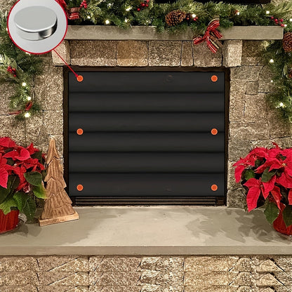 One Magnetic Fireplace Blanket - Black Indoor Cover for Heat Loss Prevention and Draft Stopper, Enhances Insulation and Controls Odors, Ideal Christmas and New Year Gift